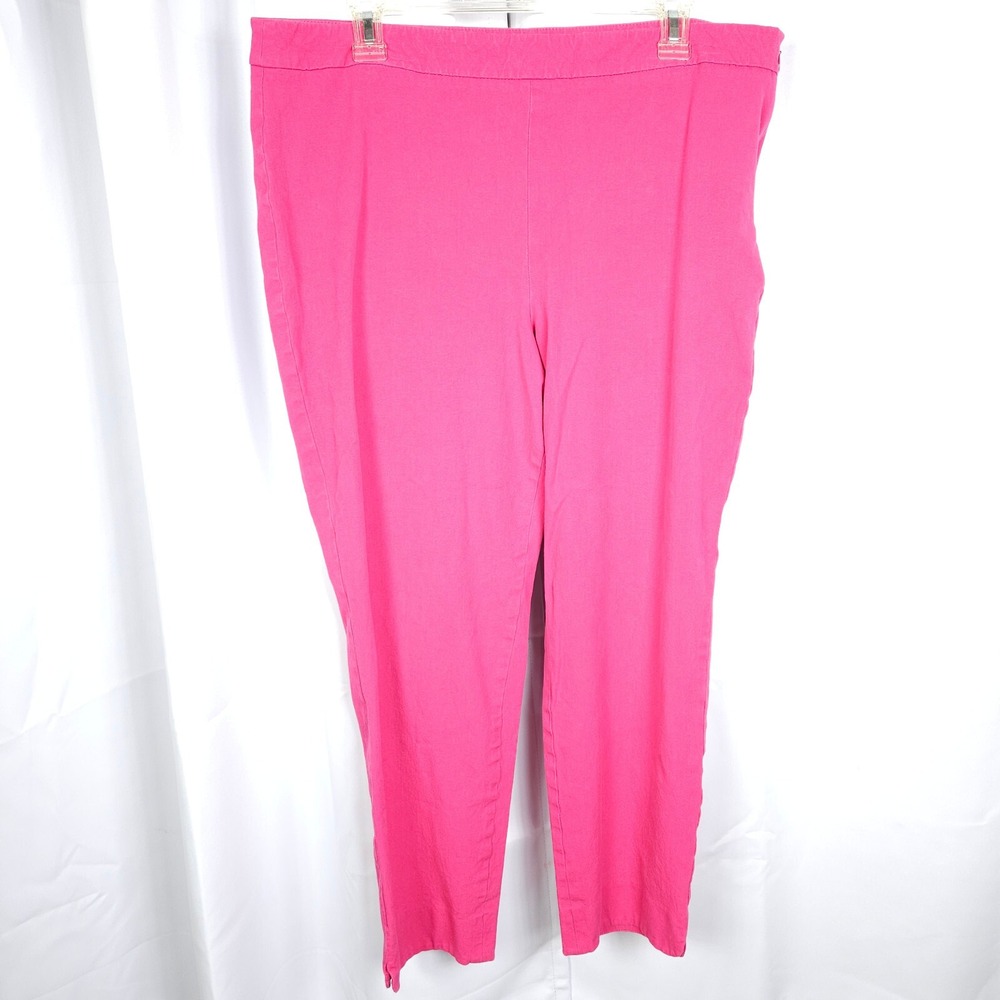 Talbots Chatham Pink High Rise Side Zip Cropped Pants Women's‎ 16 37x25.5